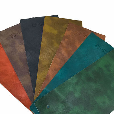 PVC Crazy Horse Oil Wax Фальшивая кожа для мебели шириной 54 дюйма