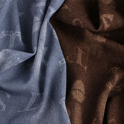 Промытая джинсовая кожа PU экологически безопасная рельефная легкая фальшивая кожа