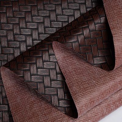 0.6 мм рельефная упаковка кожаная поддельная вязаная PVC кожа большая матовая ткань