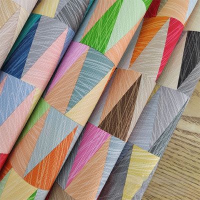 0.8 мм Красочный геометрический дизайн ПВХ кожа для сумки упаковка коробка телефонного чехла Декоративное использование