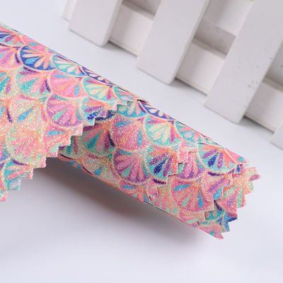 0.5 мм блестящая PU кожа считанная русалка рыбьи шкалы PU искусственная кожа