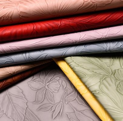 3D ретро цветочная рельефная кожа из ПВХ с четкой нижней частью для сумок упаковка коробка декоративная ткань плацемат поддельная кожа