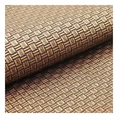 Оптовая торговля ПВХ Антикварная латунь Ткацкий шаблон Искусственная синтетическая кожа Упаковка кошелек Коробка обувь Ноутбук Поддельная кожаная ткань