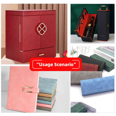 PVC Printed Kraft Grain Synthetic Leather Artificial Faux Leather Materials for Bag Notebook Table Mat Phone Shell Packing Box