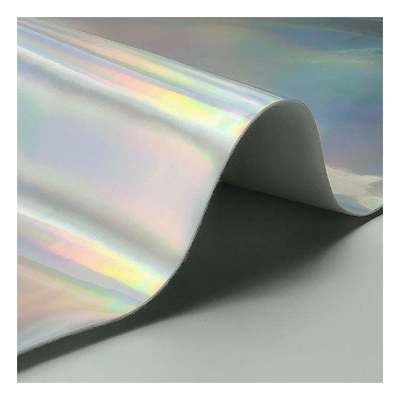 Радужная пу голографическая лазерная пленка зеркальная кожа синтетическая искусственная фальшивая кожа обувь сумочка сумочка кожаная ткань