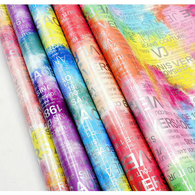 PU Rainbow Letter Print Magazine Дизайн Синтетическая кожа Водостойкая поддельная кожа Ткань для багажной сумки Косметическая мебель/диван