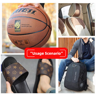 Waterproof PVC Artificial Synthetic Leather Basketball Grain Embossed Style for Ball Bag Car Seats Decorative Faux Craft Sofa