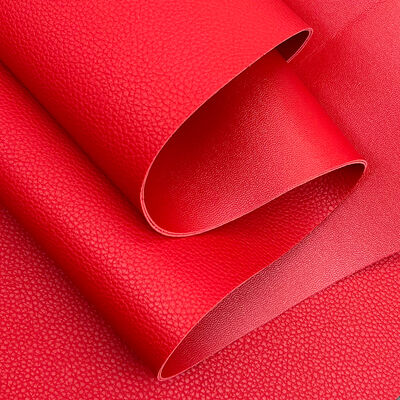 PVC Litchi Grain Double Face Synthetic Faux Leather Materials Embossed Waterproof for Bag Table Mat Belt Decorate Purposes
