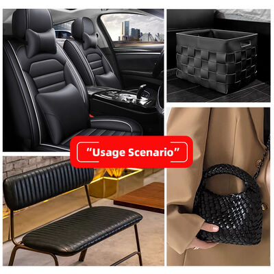 PVC Woven Pattern Synthetic Leather Embossed Faux Leather Materials for Shoes Bags Furniture Crafts Sofas Outdoor Use