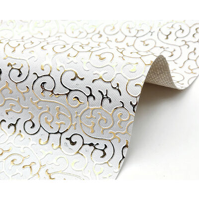 Wholesale PVC Golden Film Embossed Style Artificial Synthetic Leather for Bag Packaging Box Shoes Notebook Fabric