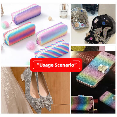 Sparkly Shiny Hexagon Glitter Fabric Elastic PU Synthetic Leather for Shoe Lining Bags Bows Crafts Hat Faux Leather