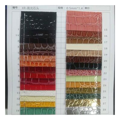 High Gloss Stone Pattern Pvc Synthetic Leather Animal Pattern Shoes Bags and Bags Faux Leather Fabric