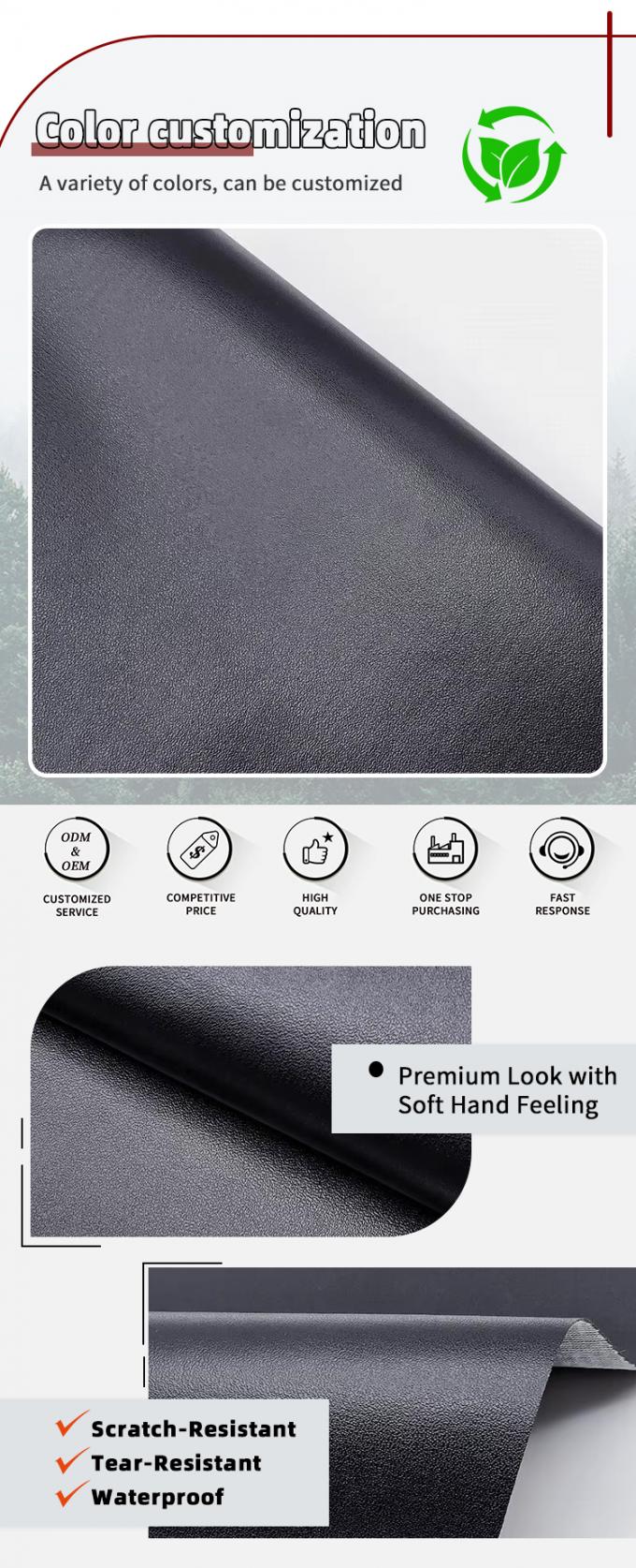 Устойчивая к абразии кожа из ПВХ для мебели 4