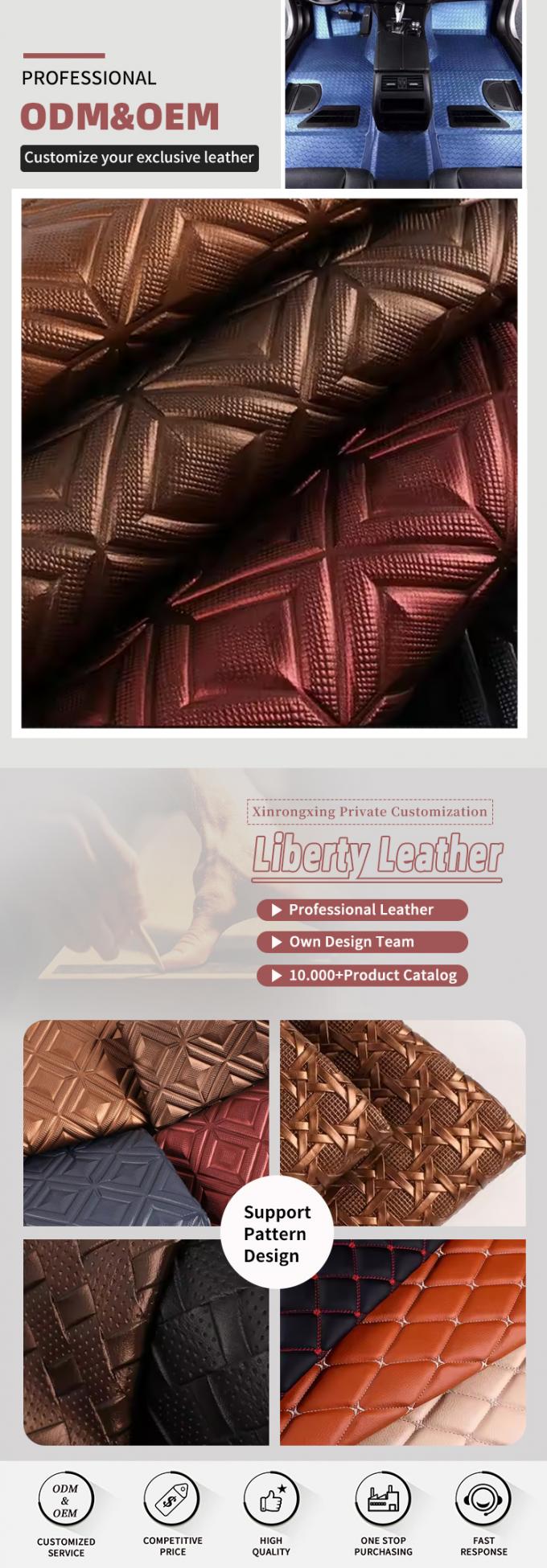 Синтетическая кожа с зернистым рисунком из ПВХ для автомобильных сидений и мебели 4