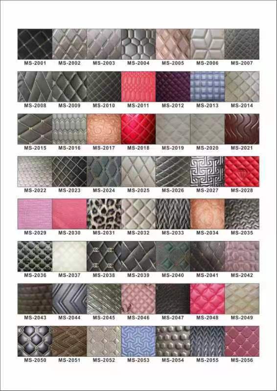 Пользовательский ПВХ ромбовидный вышитый стеганый жемчужный синтетический кожаный иглопробивной пенопласт для чехла сиденья автомобиля, дивана, искусственной кожаной ткани 5