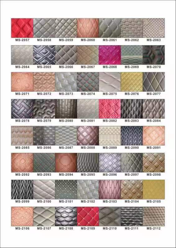 Пользовательский ПВХ ромбовидный вышитый стеганый жемчужный синтетический кожаный иглопробивной пенопласт для чехла сиденья автомобиля, дивана, искусственной кожаной ткани 6