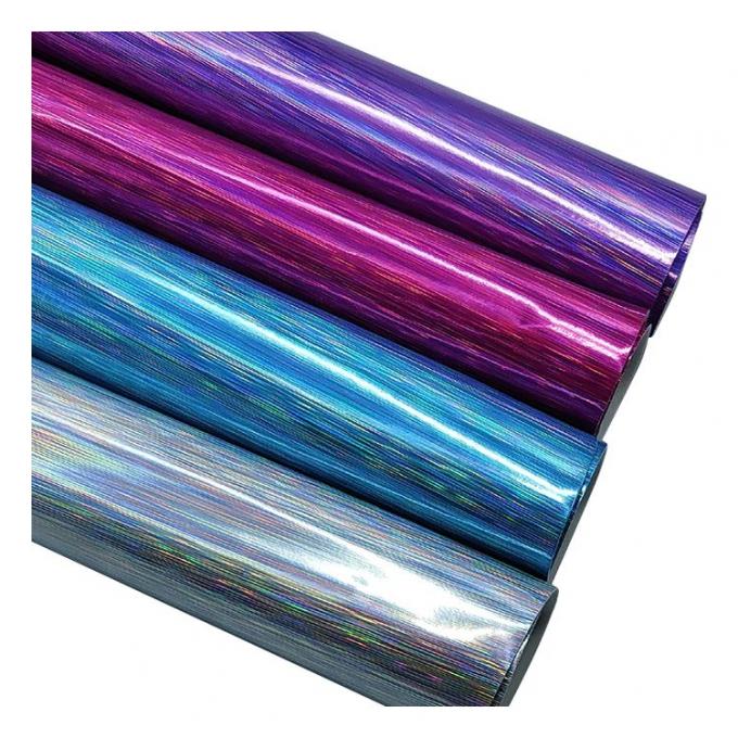 Rainbow Pu Holographic Wire-drawing Figure Embossed Artificial Faux Leather Shoes Vanity Case Handbag Notebook Leather Fabric 6