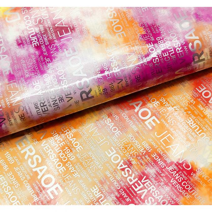PU Rainbow Letter Print Magazine Дизайн Синтетическая кожа Водостойкая поддельная кожа Ткань для багажной сумки Косметическая мебель/диван 6