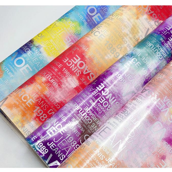PU Rainbow Letter Print Magazine Дизайн Синтетическая кожа Водостойкая поддельная кожа Ткань для багажной сумки Косметическая мебель/диван 7