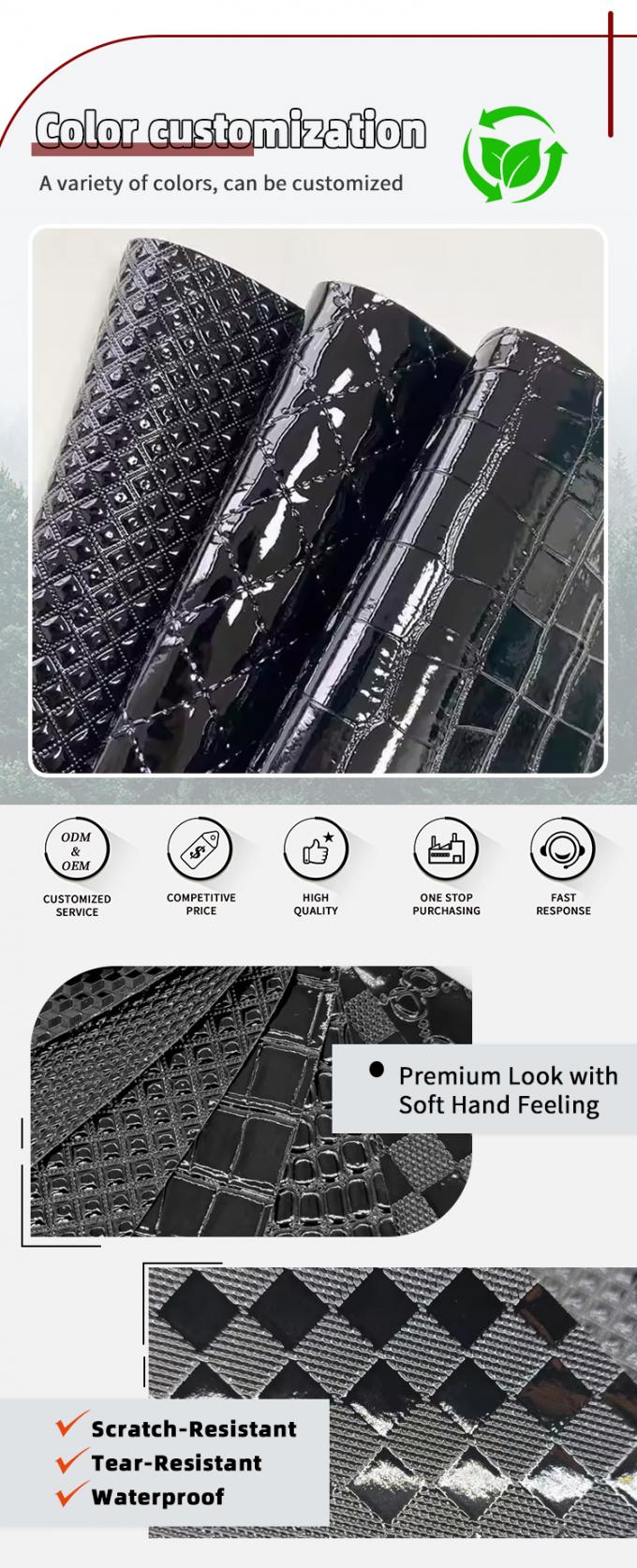 Высокоблекающий ПВХ крокодил выгравированный ткань зерна геометрия животное для обувной сумки декор синтетическая искусственная кожа ткань для ремесла 4