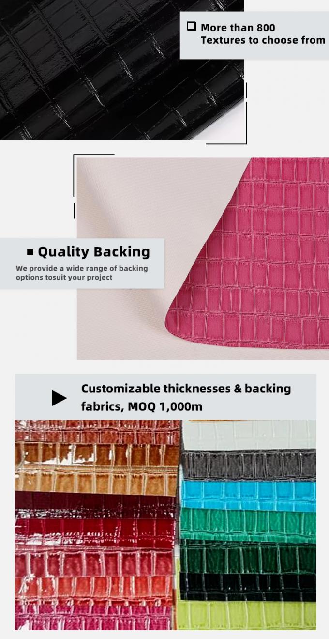 Высокоблестящий ПВХ Бамбук Узоры зерна Искусственная синтетическая кожа Декоративные обувь Сумки Коробка Фальшивая кожаная ткань 5